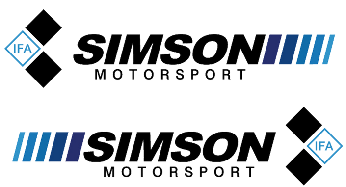 2 teiliges  Aufkleber Set  Simson Motorsport Schwarz Blau
