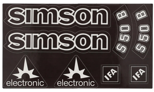 Transparente Simson S50B  Aufkleber IFA electronic Tank Seitendeckel Dunkel Premium