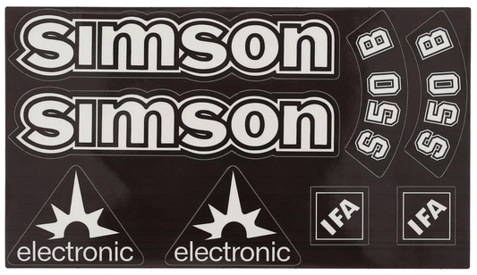 Transparente Simson S50B  Aufkleber IFA electronic Tank Seitendeckel Hell Premium