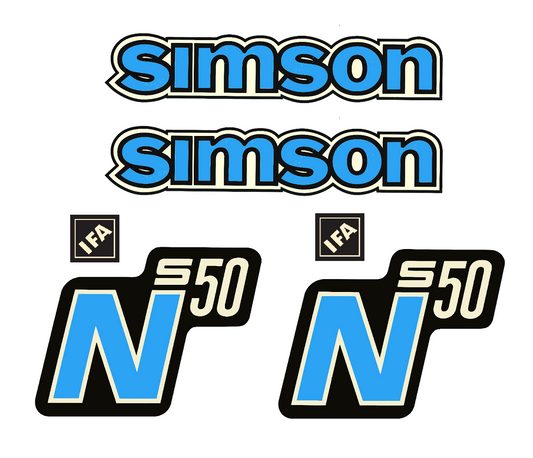 6 teiliger Dekorsatz Aufkleberset Simson S50 N IFA