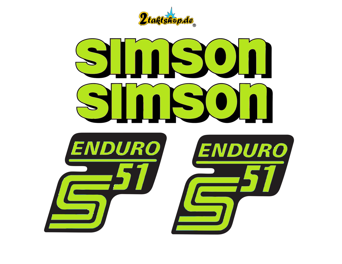 Transparent Große  Simson S51 Enduro   Aufkleber