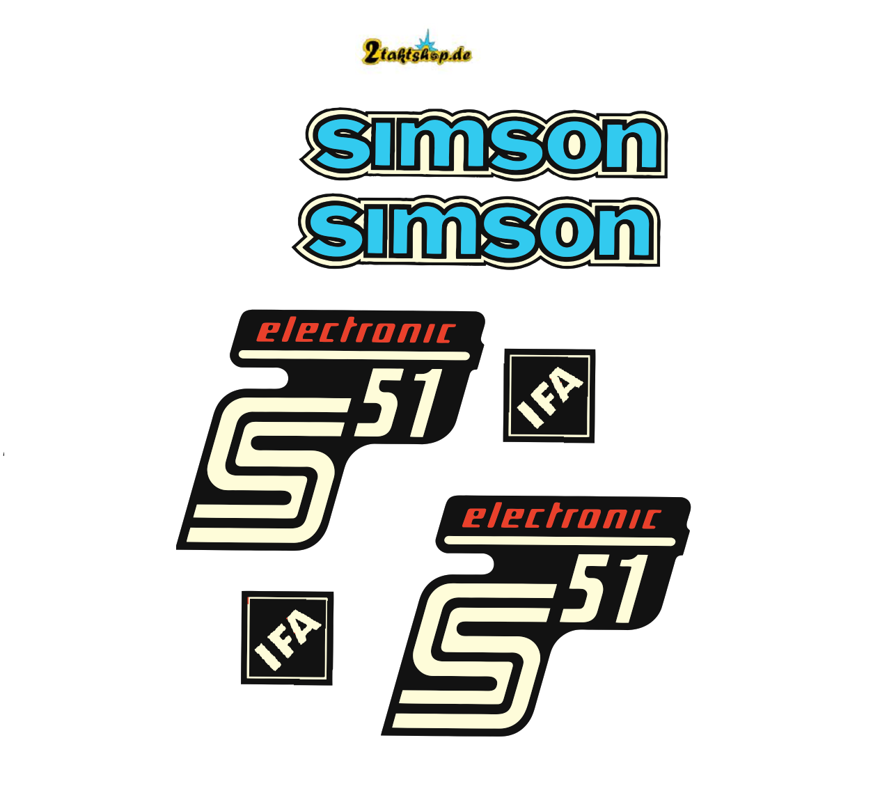 Simson S51 Wasserabziehbild altes Design  Blau DDR IFA Premium