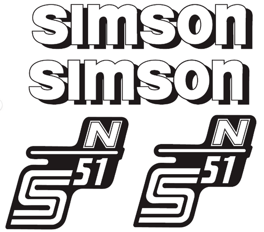 Simson S51 N IFA Aufkleber Set Premium Retro DDR IFA Schwarz Weiss