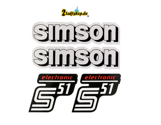 Dekorsatz  WEISS Simson S51 Electronic Aufkleber Set  Dekor Premium Retro  DDR