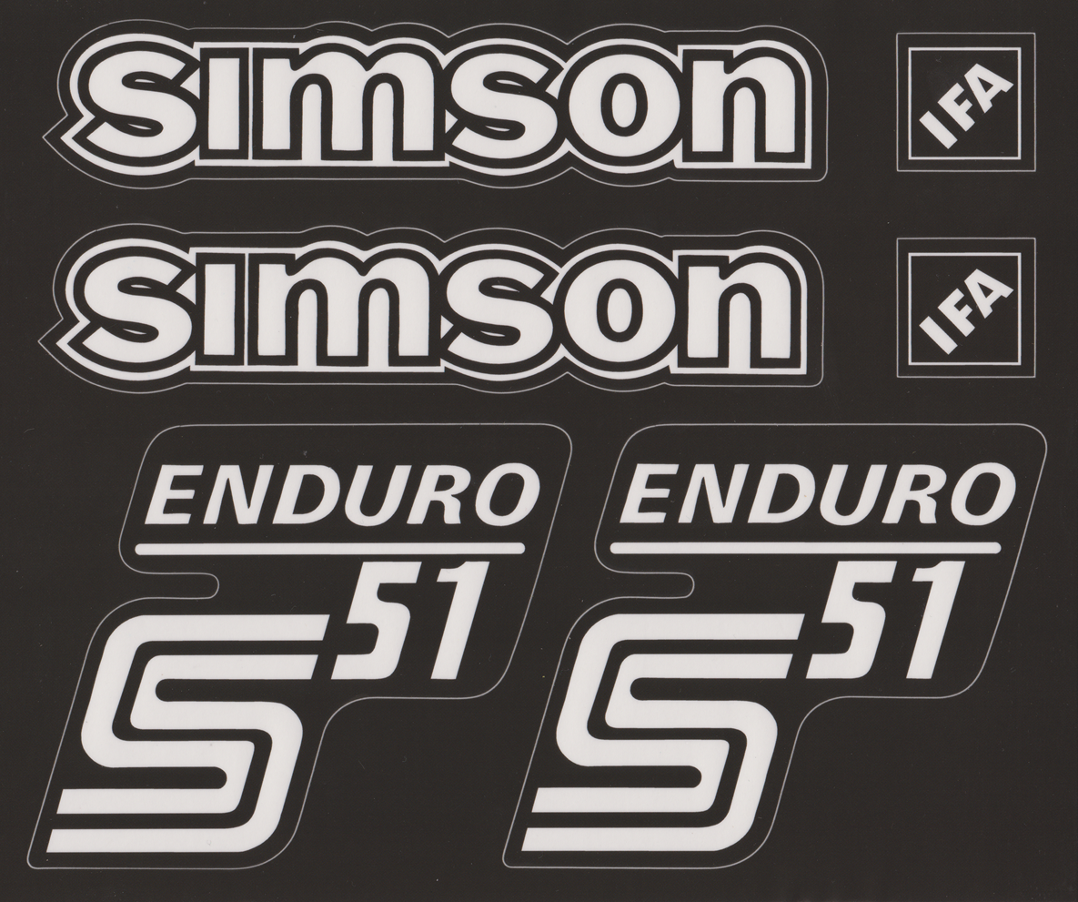 Transparente Simson S51 Enduro  Aufkleber IFA Premium