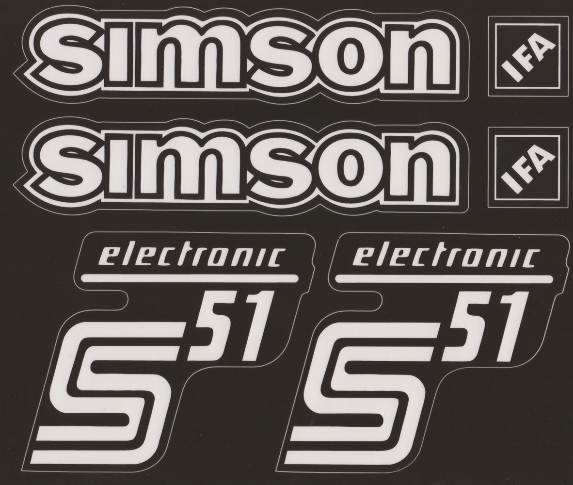 Transparente Simson S51 Electronic  Aufkleber IFA Premium