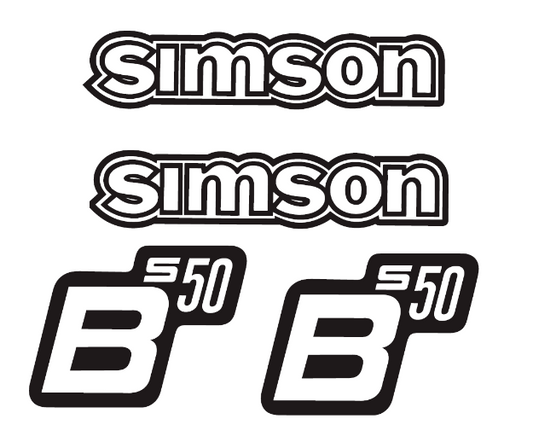 Simson S50B IFA Aufkleber Set Premium Retro DDR Schwarz Weiss Hell