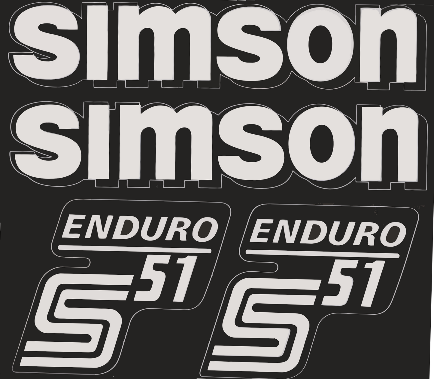 Transparente Große  Simson S51 Enduro   Aufkleber