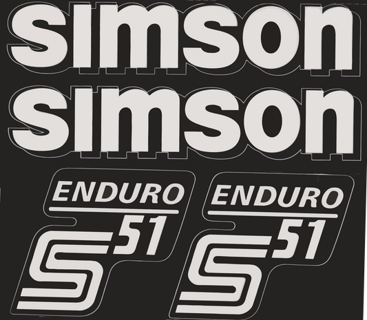 Transparente Große  Simson S51 Enduro   Aufkleber