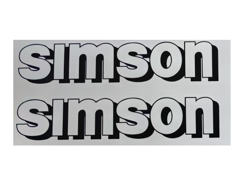 2 teiliges Simson Wasserschiebebild Set Tank  WEISS