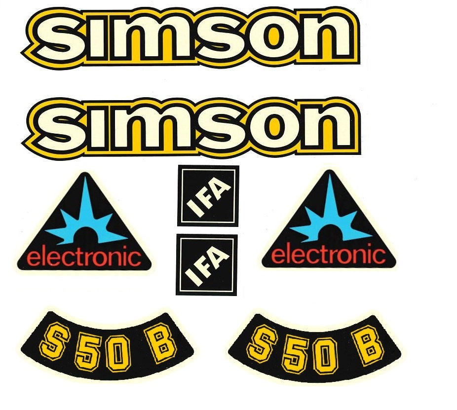 8 teiliges Simson S50B Wasserschiebebilder  SET  IFA electronic