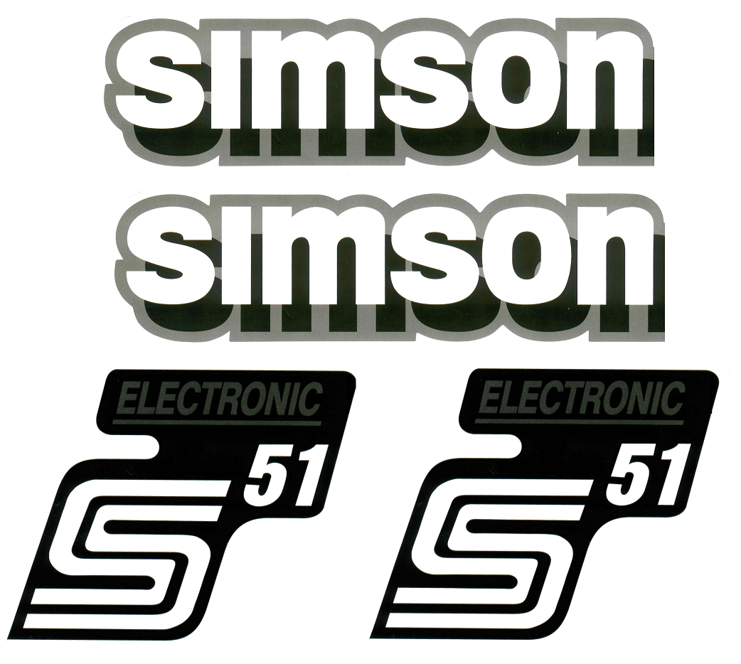 Dekorsatz Simson S51 Electronic grau Aufkleber Set