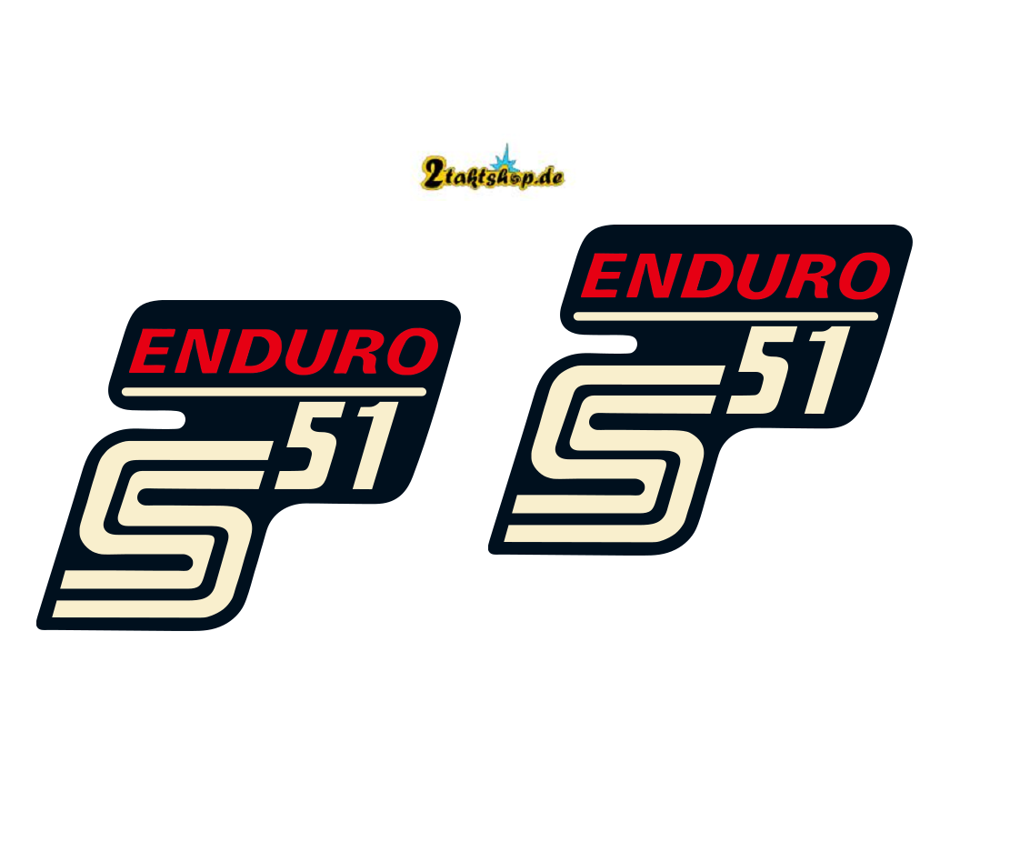 2 teiliges Wasserschiebebild Set Simson S51 Enduro Seitendeckel