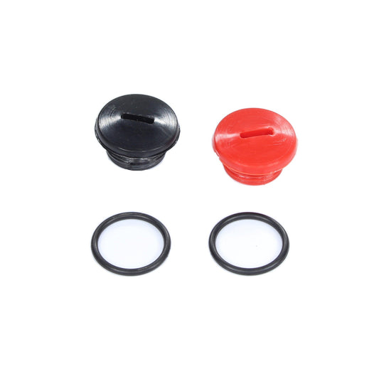 Verschlußschraube Schwarz/Rot mit O-Ringen passend für Simson S50 S51 S70 SR50, 10 Sätze