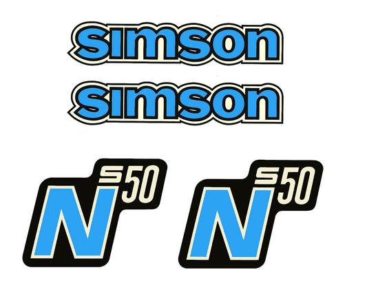 4 teiliger Dekorsatz Aufkleberset Simson S50 N