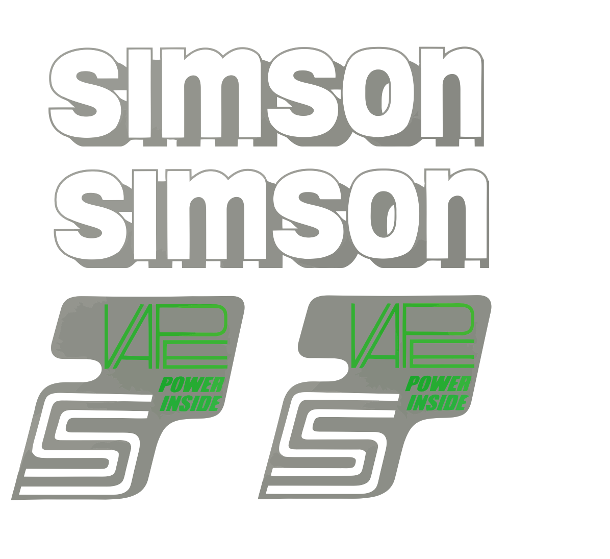 Dekorsatz Simson S51 Vape Power Inside Grau  Aufkleber Set