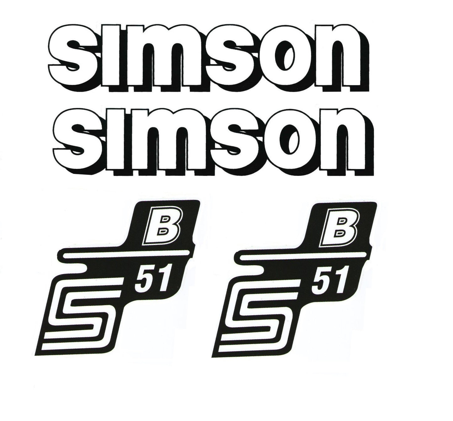 Tank + Seitendeckel Schwarz für Simson S50, S51, S70