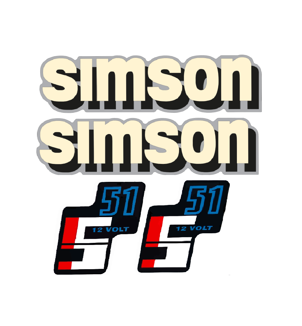 Simson S51 12V Aufkleberset Retro