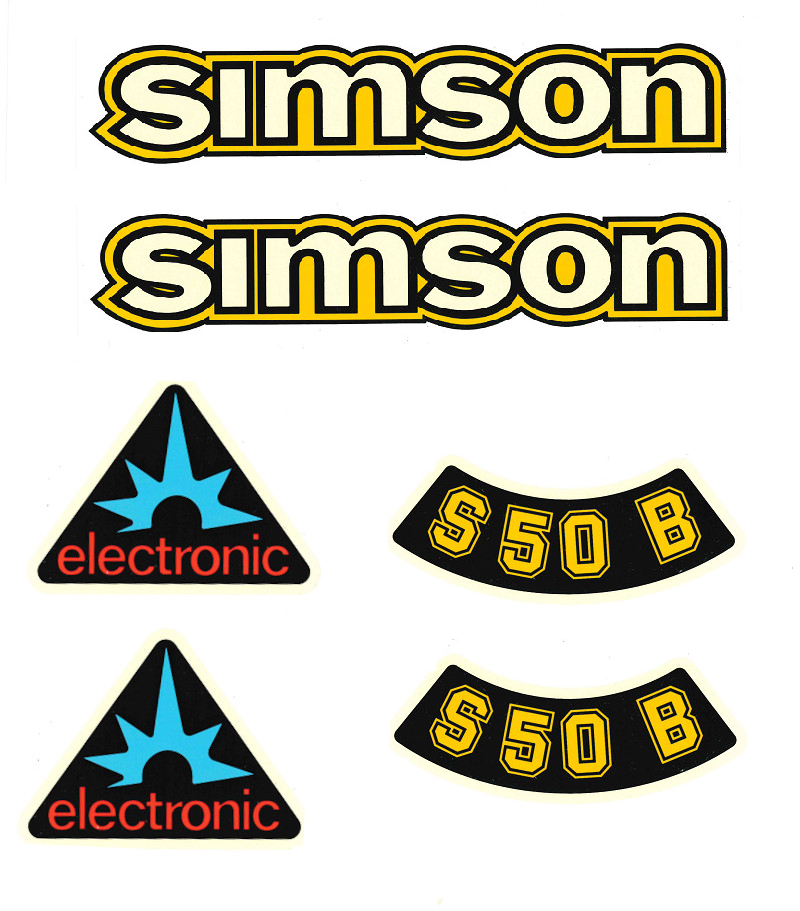Dekorsatz Simson S50B electronic Retro Aufkleber Set